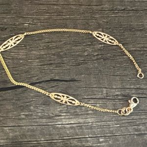Vintage 14k Yellow Gold Filigree Infinity Station Bracelet - DISCOUNTED